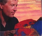 Halloran inspecting a slab of a painting project